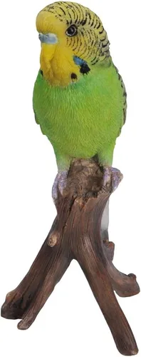 Miniatura 4 de Hi-Line Gift Ltd Budgie en la rama estatua, verde