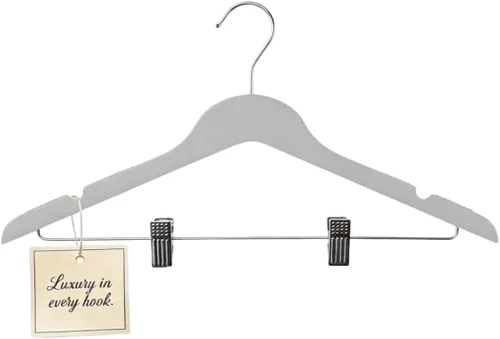 Miniatura 8 de All Hung Up - Perchas delgadas de plástico con clips, diseño que ahorra espacio con agarre antideslizante, duraderas para el uso diario
