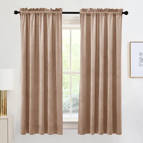 Miniatura 80 de RYB HOME Cortinas de terciopelo verde oliva de 72 pulgadas de largo, cortinas opacas con aislamiento térmico, tratamiento de ventana, decoración