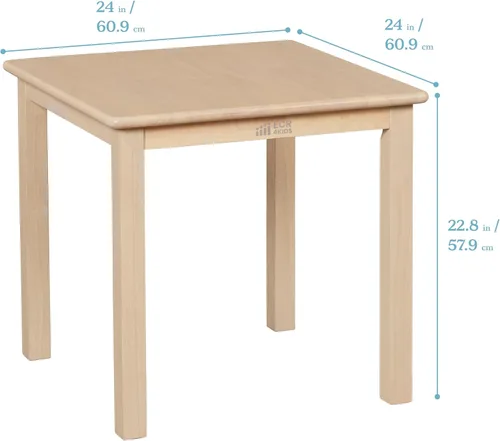 Miniatura 2 de ECR4Kids Juego de mesa y silla de madera dura de 24 x 24 pulgadas, altura de asiento de 12 pulgadas, muebles para niños, blanco antiguo, 3 piezas