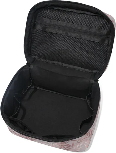 Miniatura 5 de Bolsa de maquillaje, bolsa organizadora de maquillaje de viaje con estampado de leopardo rosa, neceser para niñas, mujeres y mujeres, Geométrico 115