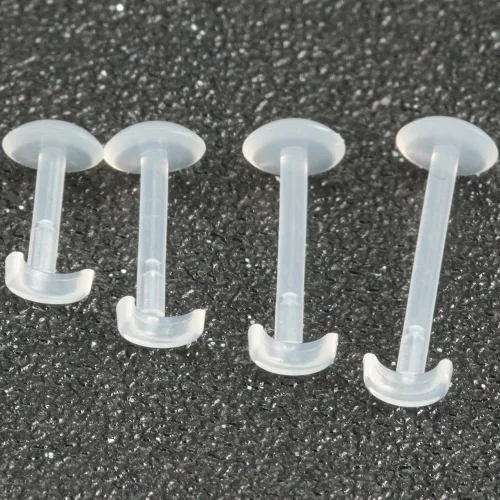 Miniatura 5 de 5 piezas de retenedores de labio, aretes de plástico para nariz, cartílago labial, joyería de acrílico para tragus, 0.047 pulgadas (0.047 in)
