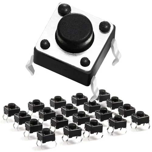 Miniatura 15 de Chanzon Interruptor de botón táctil táctil 0.236x0.236 x0.169 in Micro Momentary Tact Switch 2 pin 20 unids SPST Interruptores pulsadores