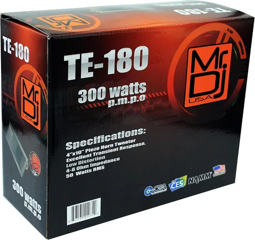 Miniatura 2 de Mr. Dj TE-180 4 x 10 pulgadas 300 vatios P.M.P.O Piezo cuerno Tweeter