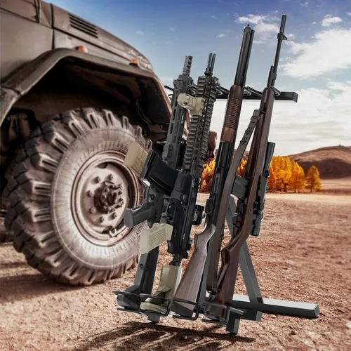 Miniatura 5 de Estante para Armas, Soporte Plegable Portátil para Rifles, Estantes Independientes para Armas de Interior, Soporte para Armas de Exterior para Campo