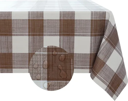 Miniatura 19 de Romanstile Mantel cuadrado de vinilo de verano, mantel de plástico impermeable a prueba de aceite, para exteriores, mantel de vinilo resistente