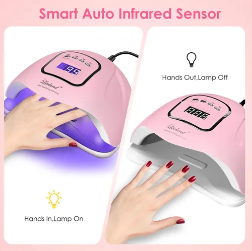 Miniatura 5 de Lámpara de uñas de gel UV, secador de uñas UV de 150 W, luz LED para esmalte de gel, 4 temporizadores, accesorios profesionales para arte de uñas