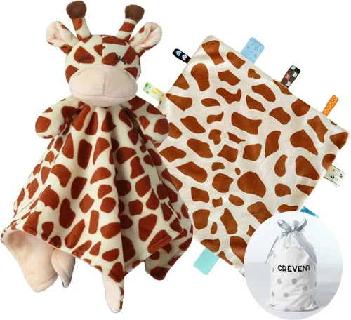 Miniatura 21 de CREVENT - Manta de felpa acogedora para bebé, mantita de seguridad con caras de animales para niños pequeños, regalo para bebés recién nacidos