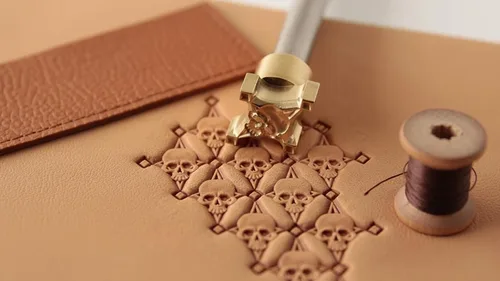 Miniatura 2 de DandS ltd Herramienta de sello de cuero, Escala de Dragón, herramienta profesional de acero para artesanía de cuero, grabado en relieve, tallado