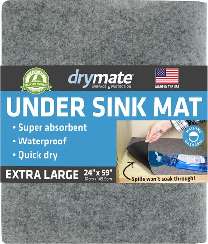 Miniatura 11 de Tapete Premium Drymate para Debajo del Fregadero, Tapetes Impermeables de Protección para Gabinetes de Cocina y Baño, Forros Absorbentes