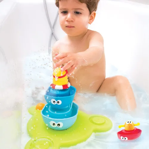 Miniatura 2 de Yookidoo Juguete de baño para bebé (juego de 7 piezas) – Fuente de bañera Stack N' Spray – Fuente mágica de pulverización para diversión en el baño