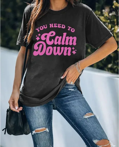 Miniatura 2 de JINTING You Need to Calm Down T-Shirt Woman Country Concert Tops Music Lovers Tee LGBTQ Pride Gift Tops