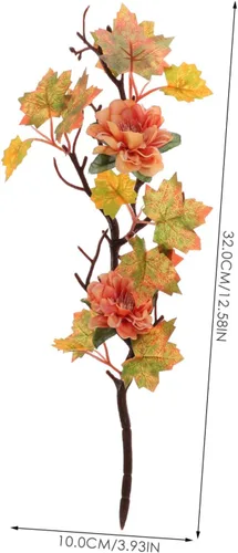 Miniatura 2 de Toyvian Hojas de arce artificiales, ramas, 2 piezas, decoración de otoño, tallos de hojas de arce artificiales, flores de hojas de arce vívidas