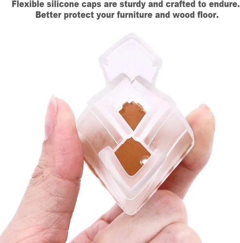 Miniatura 5 de Anwenk - Paquete de 24 protectores de silicona para patas de silla, protectores de suelo para patas de silla, protectores de muebles, protectores