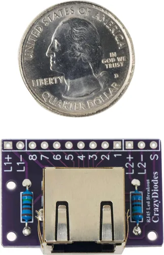 Miniatura 7 de whiteeeen 4pcs RJ45 Breakout Board con luces LED y 2 tipos de cabezales de pin macho (ángulo recto y derecho)