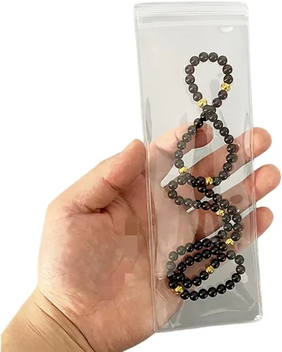 Miniatura 6 de Paquete de 50 bolsas de PVC autoselladas con cierre de cremallera, bolsa transparente antioxidación, prevención de deslustre, bolsa sellada pequeña