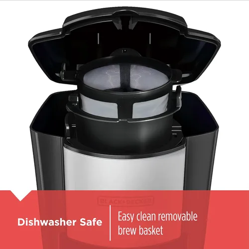 Miniatura 3 de BLACK+DECKER CM618 Cafetera de una sola porción, color negro (paquete de 2)