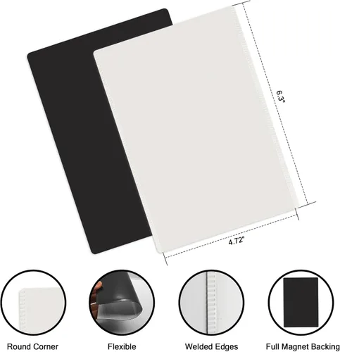 Miniatura 8 de CHUNNIAO Paquete de 24 imanes de fotos para refrigerador, más solución para mostrar tus fotos, 12 marcos de fotos para refrigerador y 12 hojas