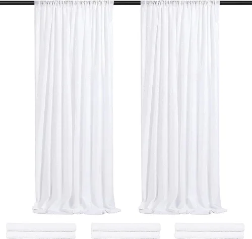 Miniatura 54 de Telón de fondo de lentejuelas moradas 2 paneles 2FTx8FT con purpurina telón de fondo cortinas para fiesta de Halloween fondo de fotos para bodas