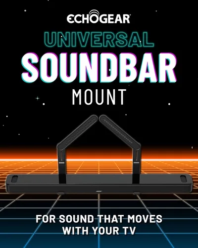 Miniatura 2 de ECHOGEAR Soporte de montaje de barra de sonido para debajo del televisor, altura y profundidad ajustables para máxima compatibilidad entre TV