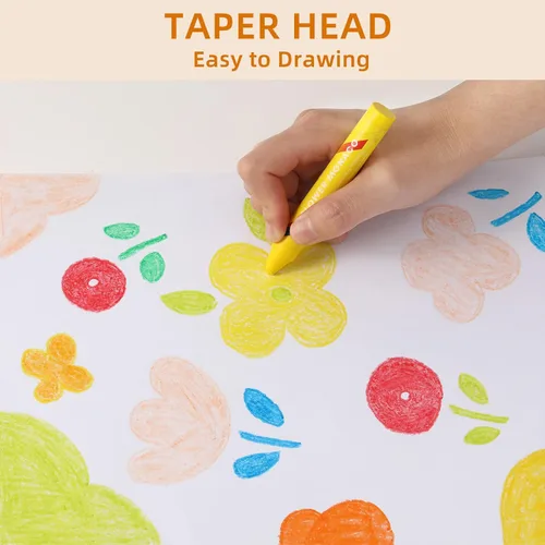 Miniatura 8 de Lebze Crayones Jumbo para niños pequeños, 16 colores no tóxicos, crayones grandes fáciles de sostener para niños, seguros para bebés y niños Flor