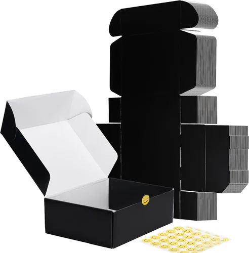 Miniatura 14 de RLAVBL Juego de 25 cajas de envío de 10 x 8 x 3, caja de cartón corrugado blanca para embalaje, correo, negocios Blanco