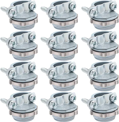 12 unids 1/2 pulgada tipo abrazadera conectores de cable para conducto metálico proteger cables plata-zinc