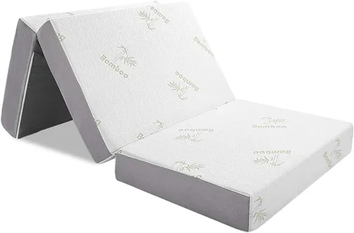 Inofia Colchón plegable de 6 pulgadas, colchón tri-plegable de espuma viscoelástica con funda extraíble, cama de suelo plegable, firmeza media,