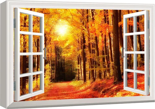Miniatura 20 de wall26 - Cuadro en lienzo para pared, puesta de sol naranja sobre campo de margaritas rosadas, montaña, naturaleza, desierto, fotografía, realismo