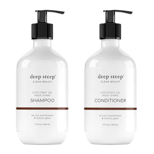 Miniatura 7 de Deep Steep Curl Defining Shampoo & Conditioner, 17 oz – Champú hidratante con manteca de karité, aloe vera, proteína de arroz, aceite de menta – Sin