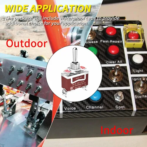 Miniatura 6 de Joinfworld Interruptor de Palanca Impermeable 12V DC 30A Encendido Apagado Encendido 3 Vías SPDT 12 Voltios Interruptor de Palanca Marino