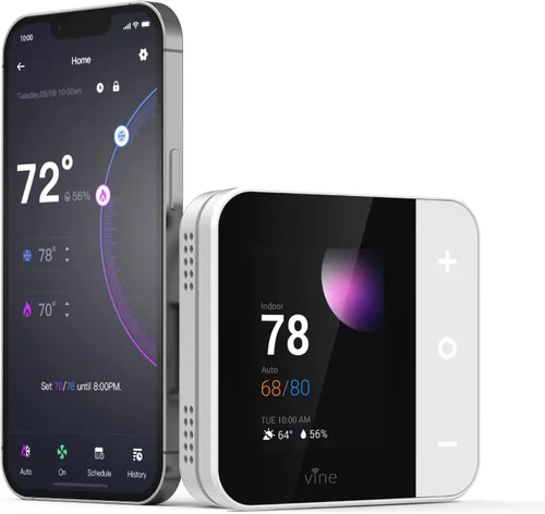 Miniatura 9 de Termostato Vine para el hogar con pantalla táctil a color, termostato inteligente WiFi compatible con Alexa y Google Assistant, programable para 7