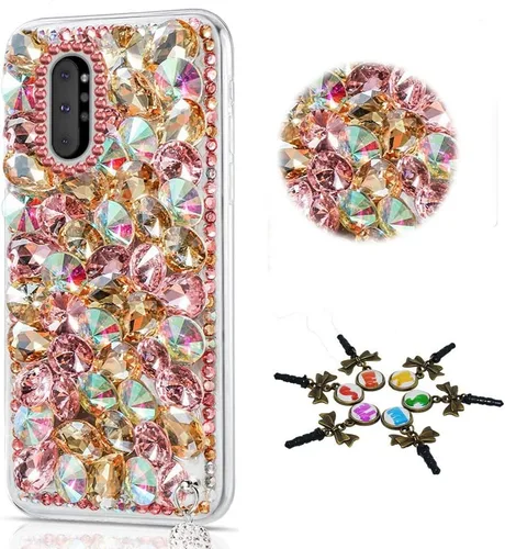 Miniatura 11 de Sparkle - Funda compatible con Samsung Galaxy Note 10, elegante funda 3D hecha a mano con diseño de diamantes de imitación, diseño de mariposas