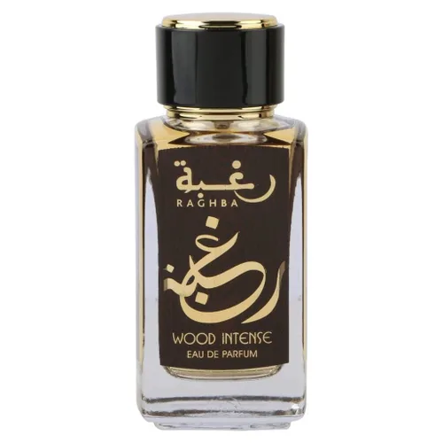 Lattafa Raghba Wood Intense para Eau de Parfum en espray unisex, 3.4 onzas