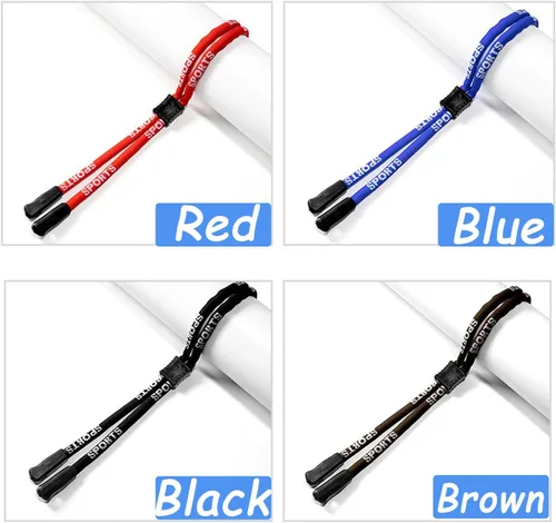 Miniatura 6 de Paquete de 4 correas ajustables para gafas, cordón deportivo antideslizante para el cuello, cuerda de nailon suave para lentes anchos de patillas