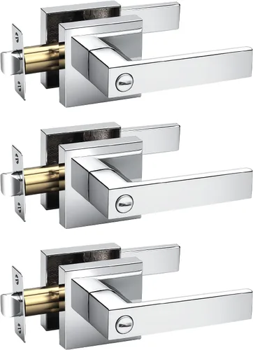 Miniatura 141 de KNOBWELL - Juego de cerradura con 1 picaporte resistente para puertas de una cara, ideal para puertas interiores reversibles, 0.93 libras