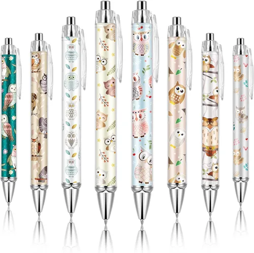 Miniatura 24 de Ireer 8 bolígrafos de bola para mujeres 1.00 mm de tinta negra lindos y elegantes, bolígrafos de punta fina de escritura suave para estudiantes