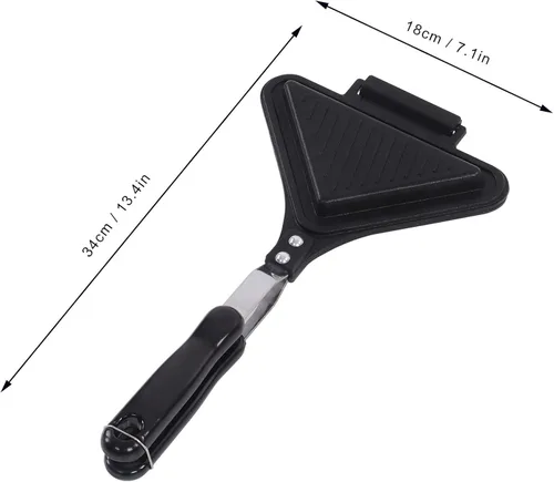 Miniatura 9 de Butty Maker, doble cara rectangular forma butty pan con asa, multifuncional antiadherente a la parrilla panini maker, para cocina y hogar, 13 4 x 7