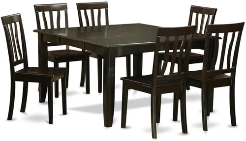 Miniatura 13 de East West Furniture PFAN6-CAP-W - Juego de comedor de 6 piezas que contiene una mesa de comedor cuadrada con hojas de mariposa y 4 sillas de cocina
