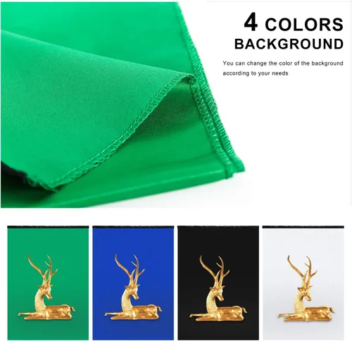 Miniatura 4 de Caja de luz de estudio fotográfico de 16 x 16 pulgadas para fotografía con luces LED, tiendas de campaña portátiles con 4 telones de fondo