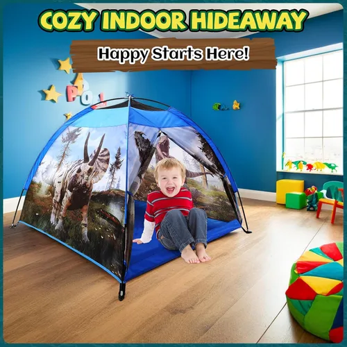 Miniatura 3 de Tienda de campaña de dinosaurio para niños de 48 x 48 x 43 pulgadas realista para niños pequeños como juguetes de dinosaurio, perfecta para niños