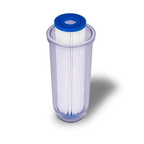 Miniatura 3 de Sistema de filtro de agua transparente estándar transparente de 10 pulgadas para toda la casa con botón de alivio de presión, puerto de latón