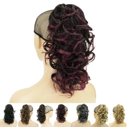 Miniatura 15 de IMISSU Extensiones de cabello rizado desordenado, cola de caballo con clip de cola de caballo (rubio playa)