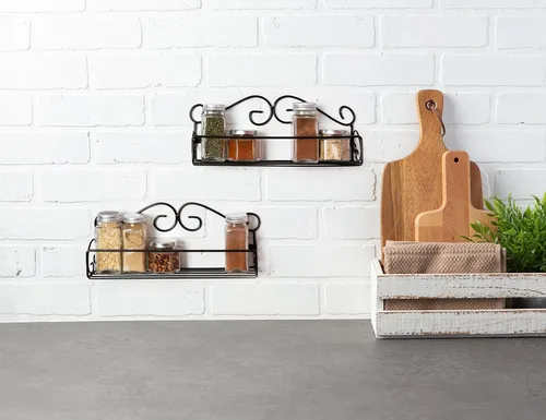 Miniatura 7 de Almacenador de cocina y despensa de metal Home Traditions. Estante para especias