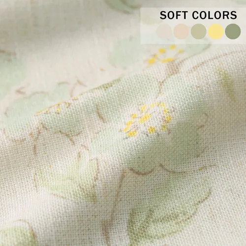 Miniatura 6 de Leeva Cortinas rústicas de cocina con estampado floral verde mezclado de lino para media ventana, para comedor, bolsillo para barra, cafetería
