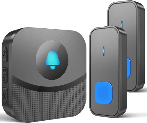 Miniatura 8 de SURFOU Kit de timbre inalámbrico para todo tipo de clima, conexión confiable de 1300 pies, campana de puerta impermeable para exteriores, 5 niveles