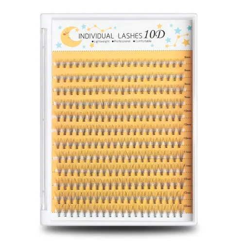Miniatura 11 de Extensiones de pestañas 20D, 240 extensiones de pestañas individuales, pestañas en racimo de volumen, longitudes mixtas de 0.394-0.551 in, 20