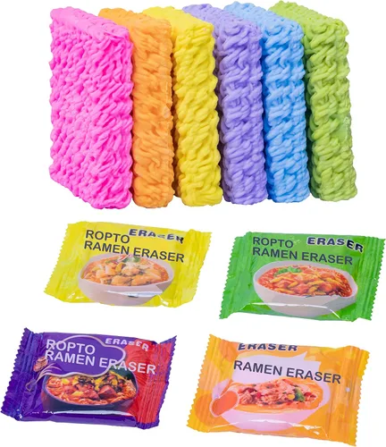 Miniatura 9 de 16 unidades de borradores de comida para niños, para el aula, fideos de ramen picantes, lindos borradores para niños, escritorio a granel, mascotas