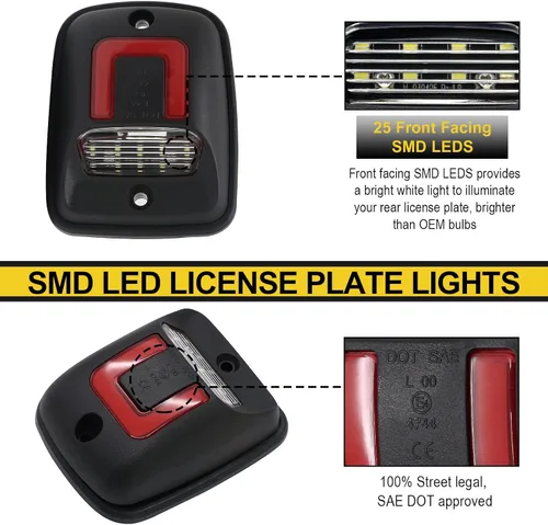 Miniatura 4 de R&F Auto 12-SMD - Luz de matrícula LED de repuesto para Tacoma 1995-2004, lámpara de tubo de neón OLED roja, sin errores, xenón blanco puro