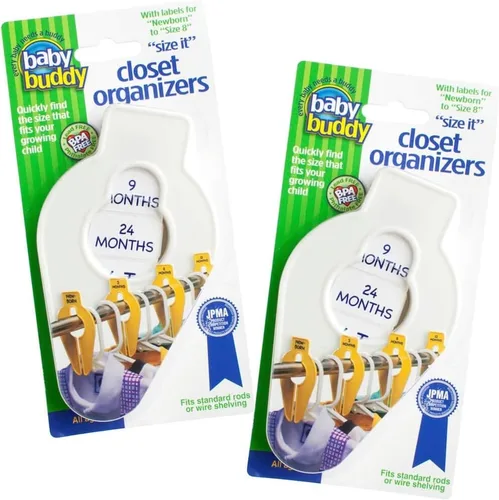Miniatura 12 de Baby Buddy Size-It Separadores organizadores para perchas de armario de niños y bebes, Paquete de 1, Blanco